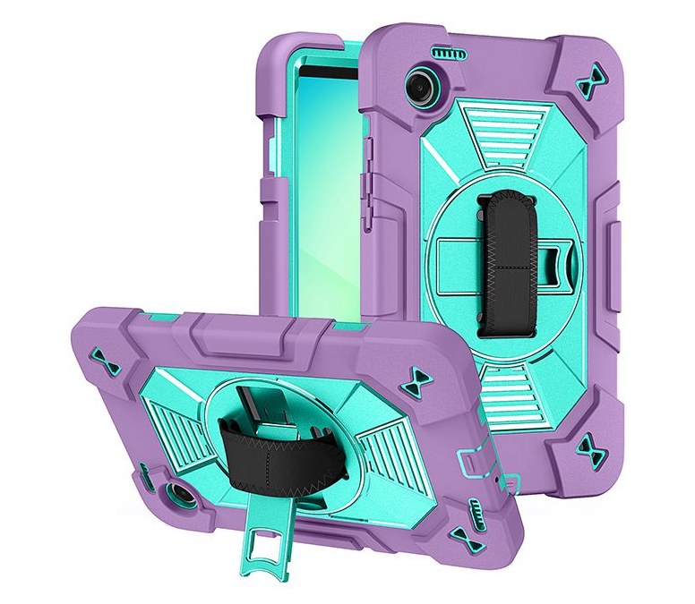 TJZD-B tablet case color options: purple plus teal, navy blue, light pink, pink and rose, black, orange, red, wine red